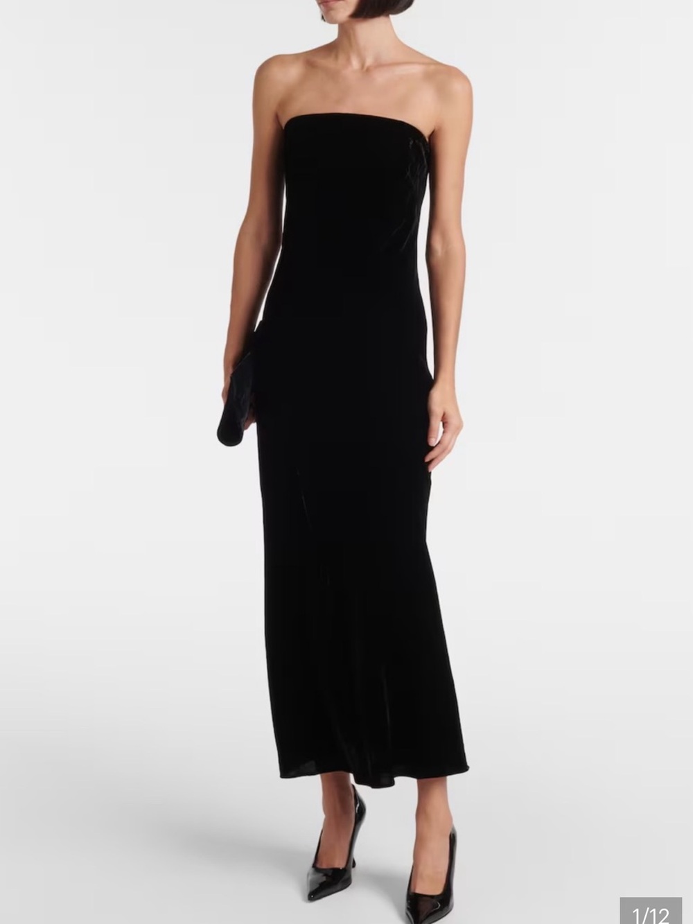 Veronica Beard Palo Black Velvet Strapless Maxi Dress Size 8